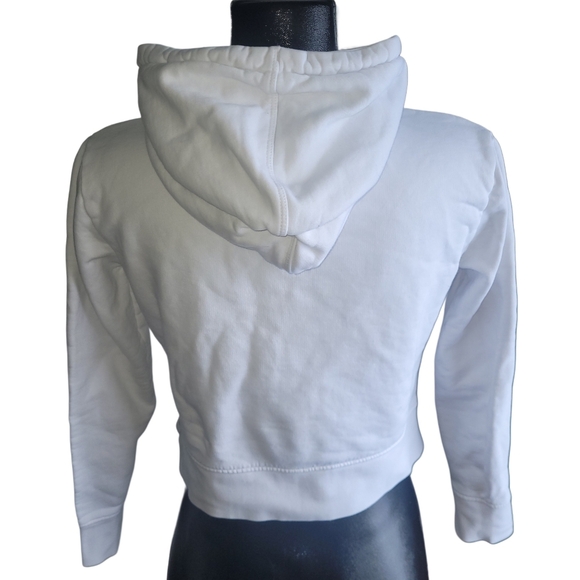Guess Active White Cropped Pullover Hoodie S - Picture 7 of 8
